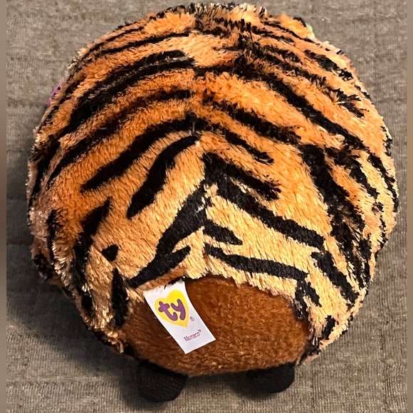 Ty Beanie Ballz Monaco Tiger Plush Black Stripes Green Eyes Stuffed Animal 5” - Picture 4 of 7